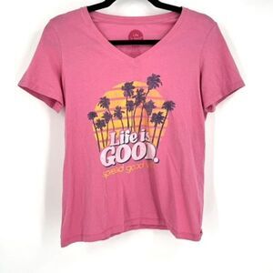 Life is Good Vintage Style shirt small Barbie style 90s style Malibu‎